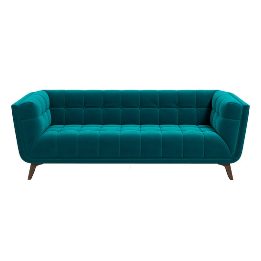 Addison Large Teal Velvet Sofa