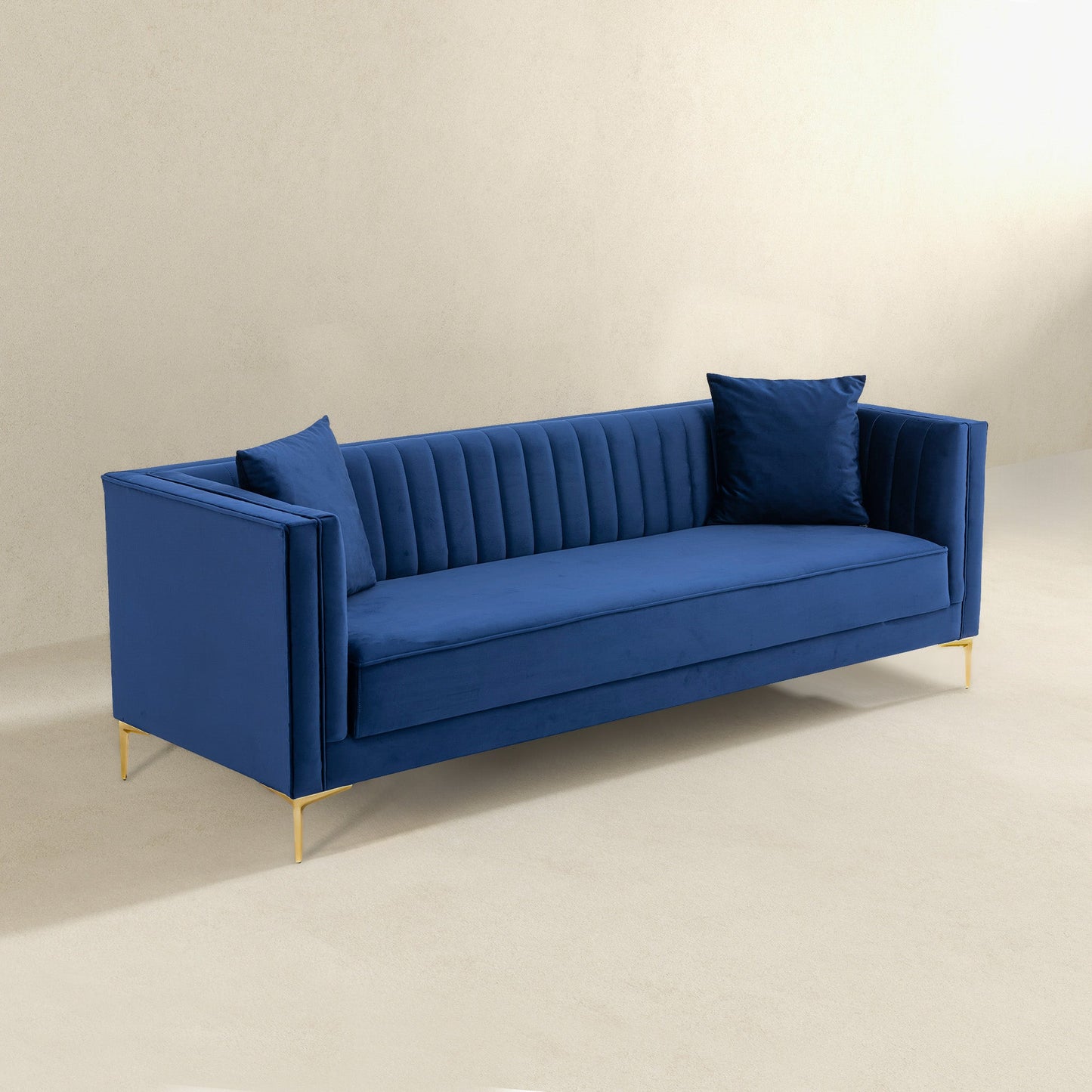 Angelina Sofa 91" (Dark Blue Velvet)