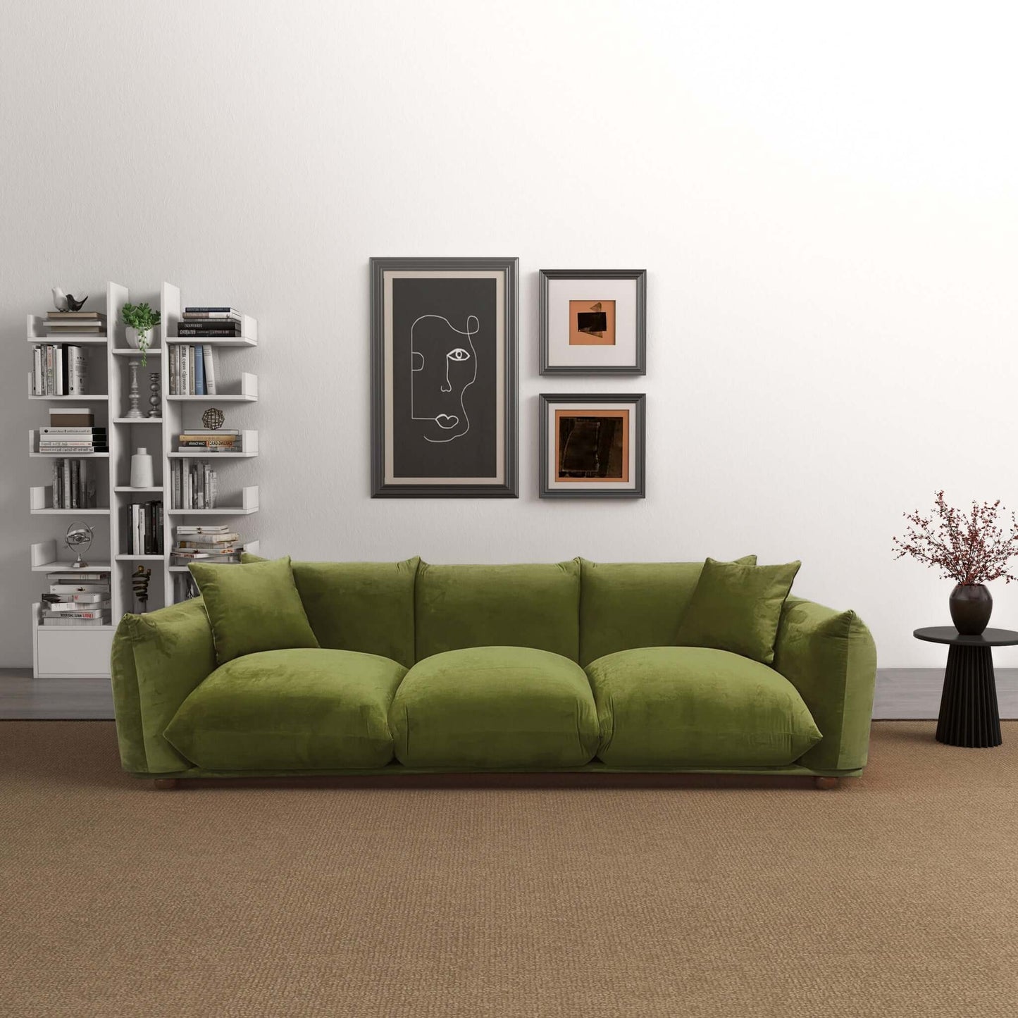 Arlo Olive Green Velvet Sofa