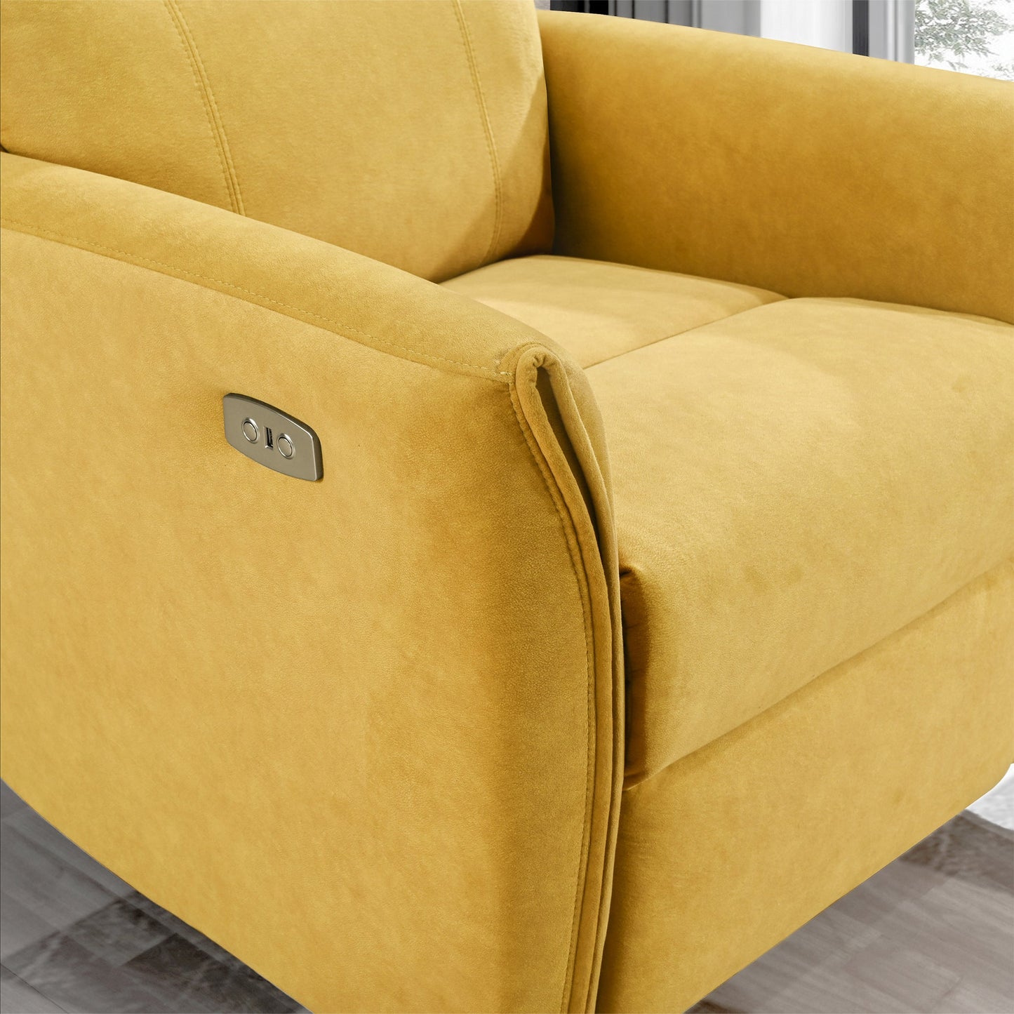 Asheville Dark Yellow Suede Recliner Chair