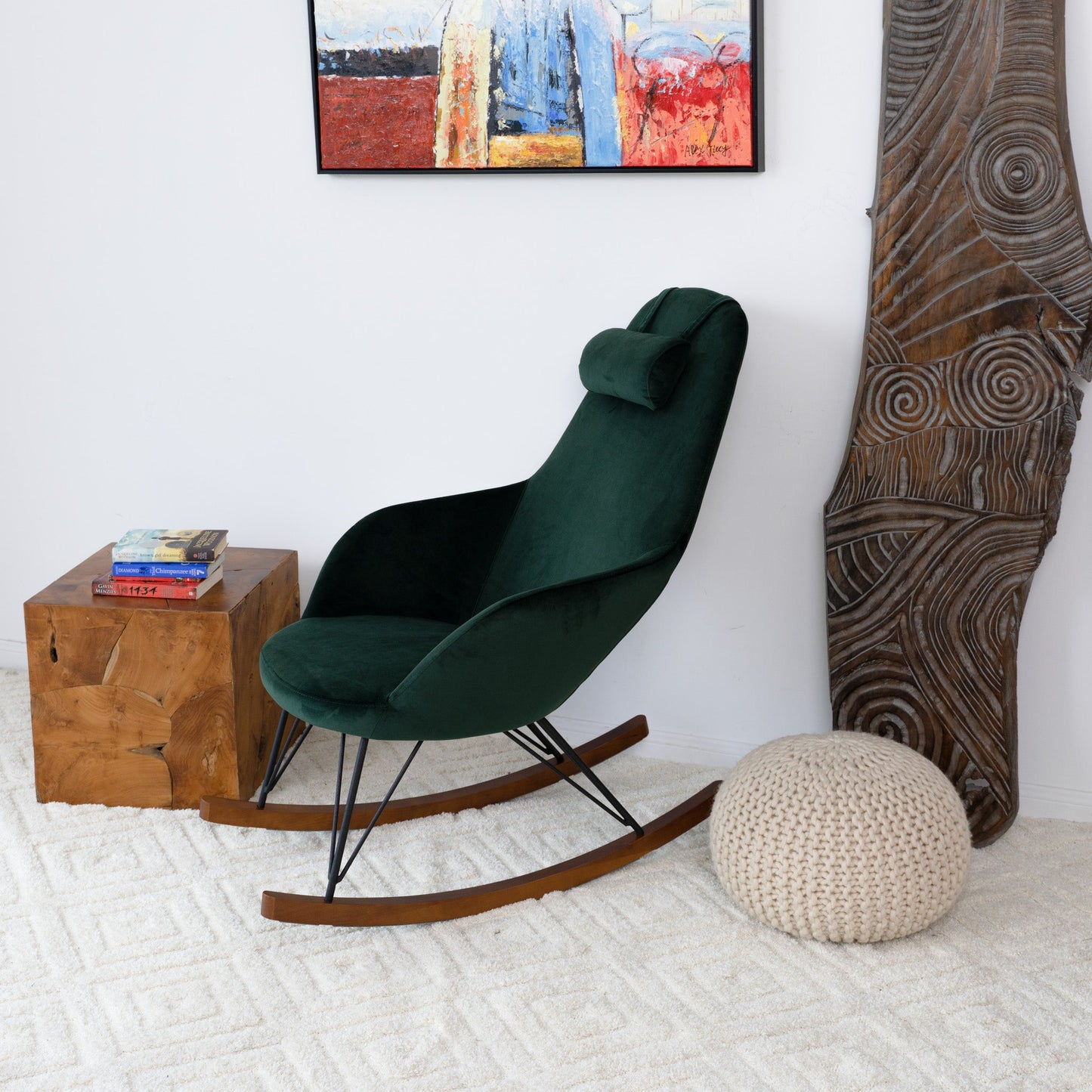 Chloe Mid Century Modern Rocker Livingroom And Bedroom Chair