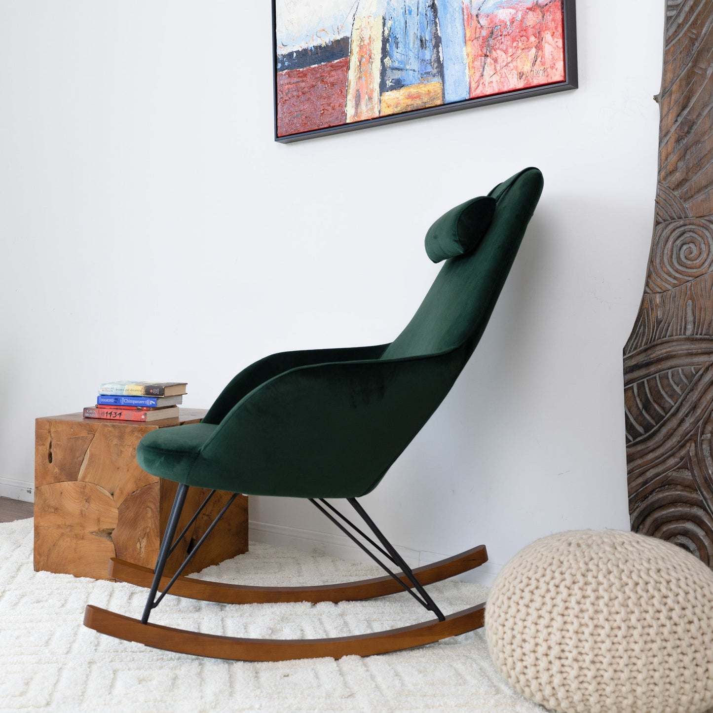 Chloe Mid Century Modern Rocker Livingroom And Bedroom Chair