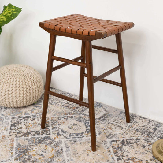 Maya 30" Genuine Leather Stool In Tan