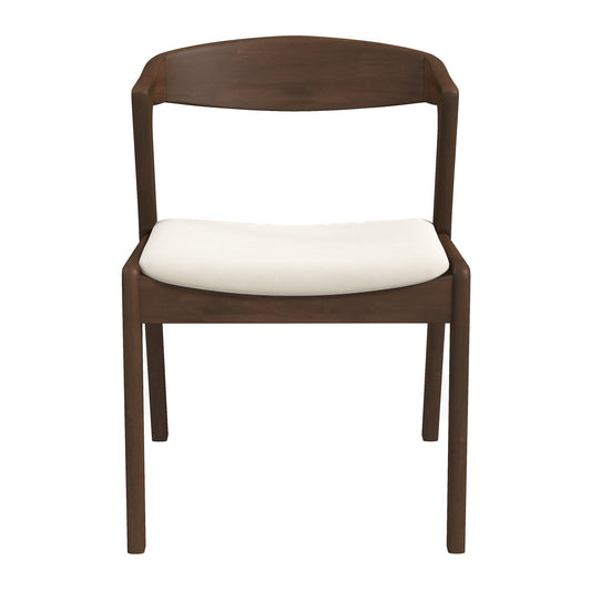 Dakota  Solid Wood Cream Velvet Dining Chair (Set Of 2)