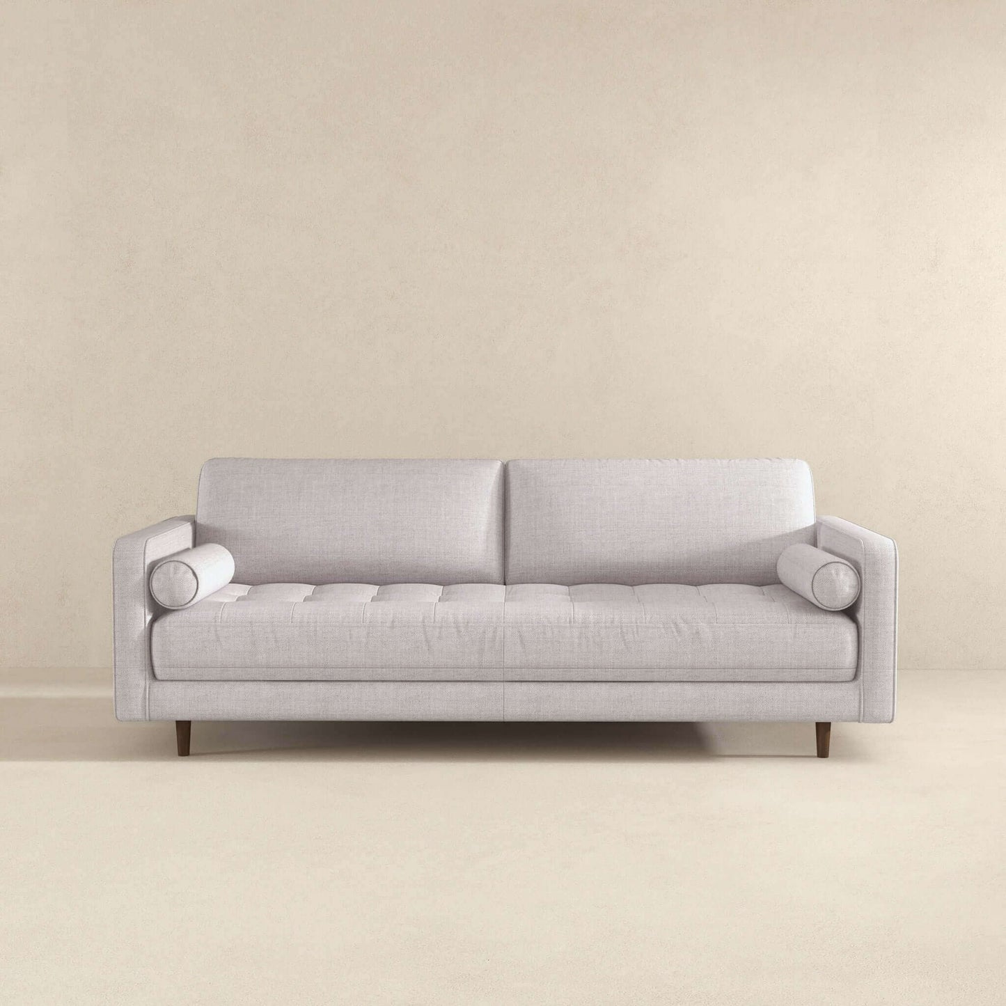 Anthony  Light Grey Pillow Back Fabric Sofa