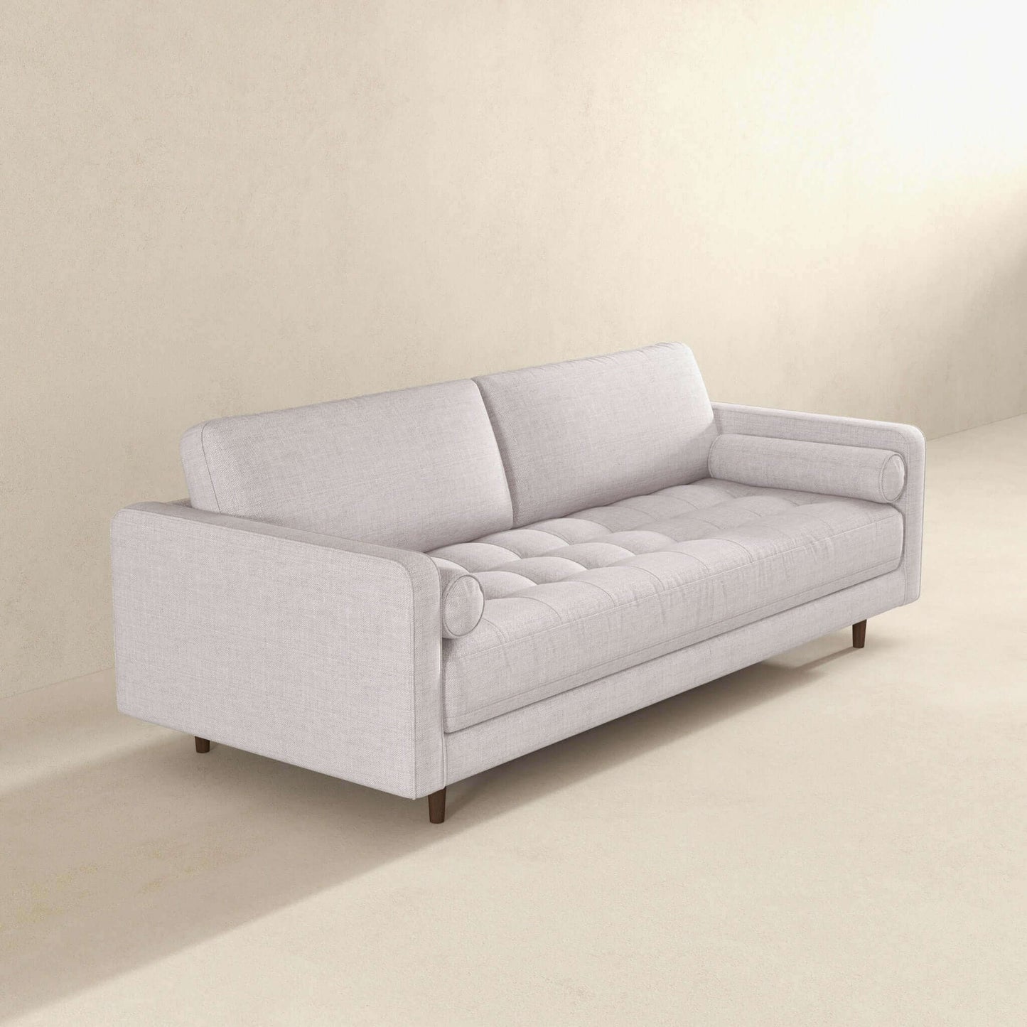 Anthony  Light Grey Pillow Back Fabric Sofa