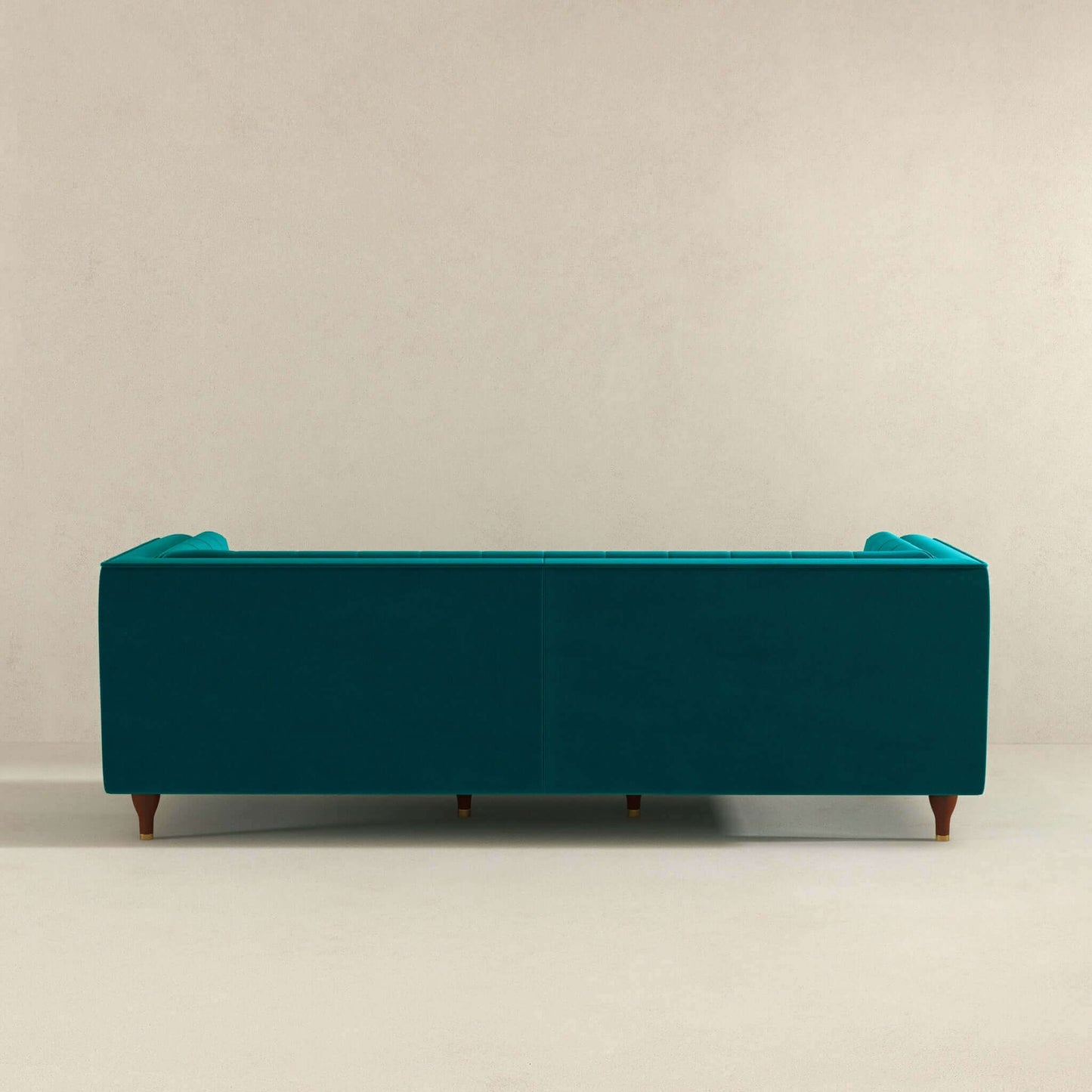 Evelyn Mid Century Modern Teal Velvet Luxury Chesterfield Sofa