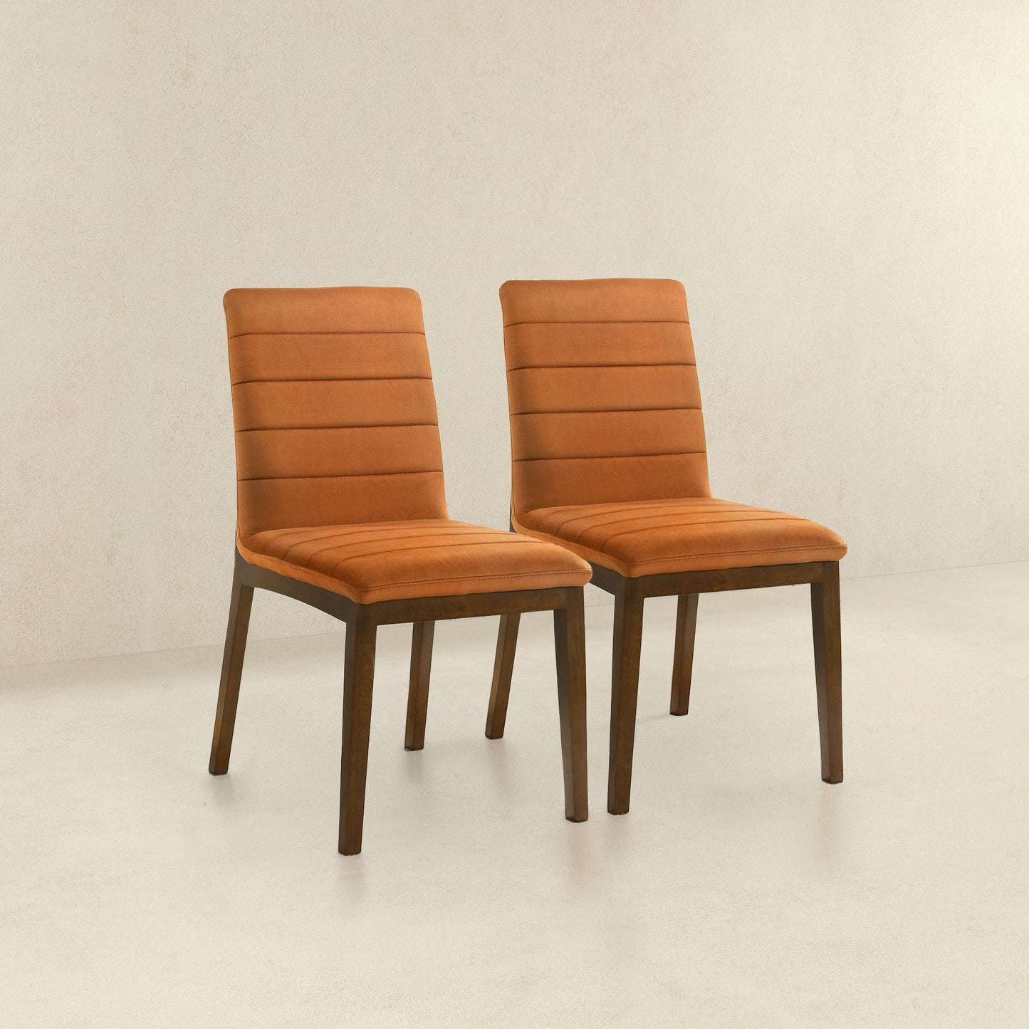 Ines Burnt Orange Velvet Dining Chair (Set Of 2)