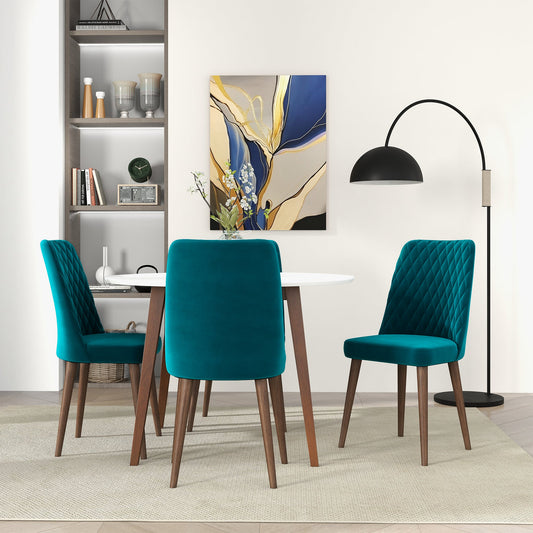 Katie  Teal Velvet Dining Chair (Set Of 2)