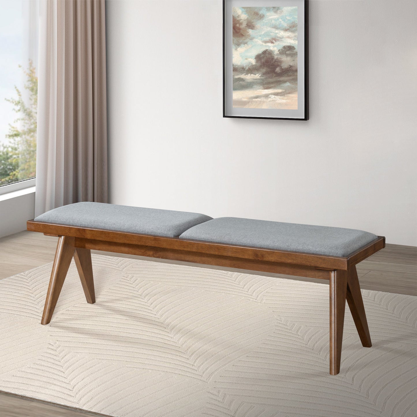 Keira Bench (Grey Fabric)