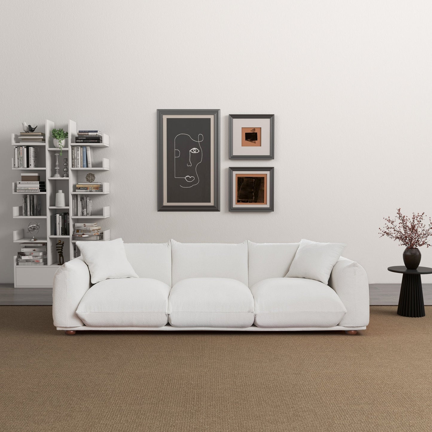 Kely  100'' Boucle Upholstered Sofa