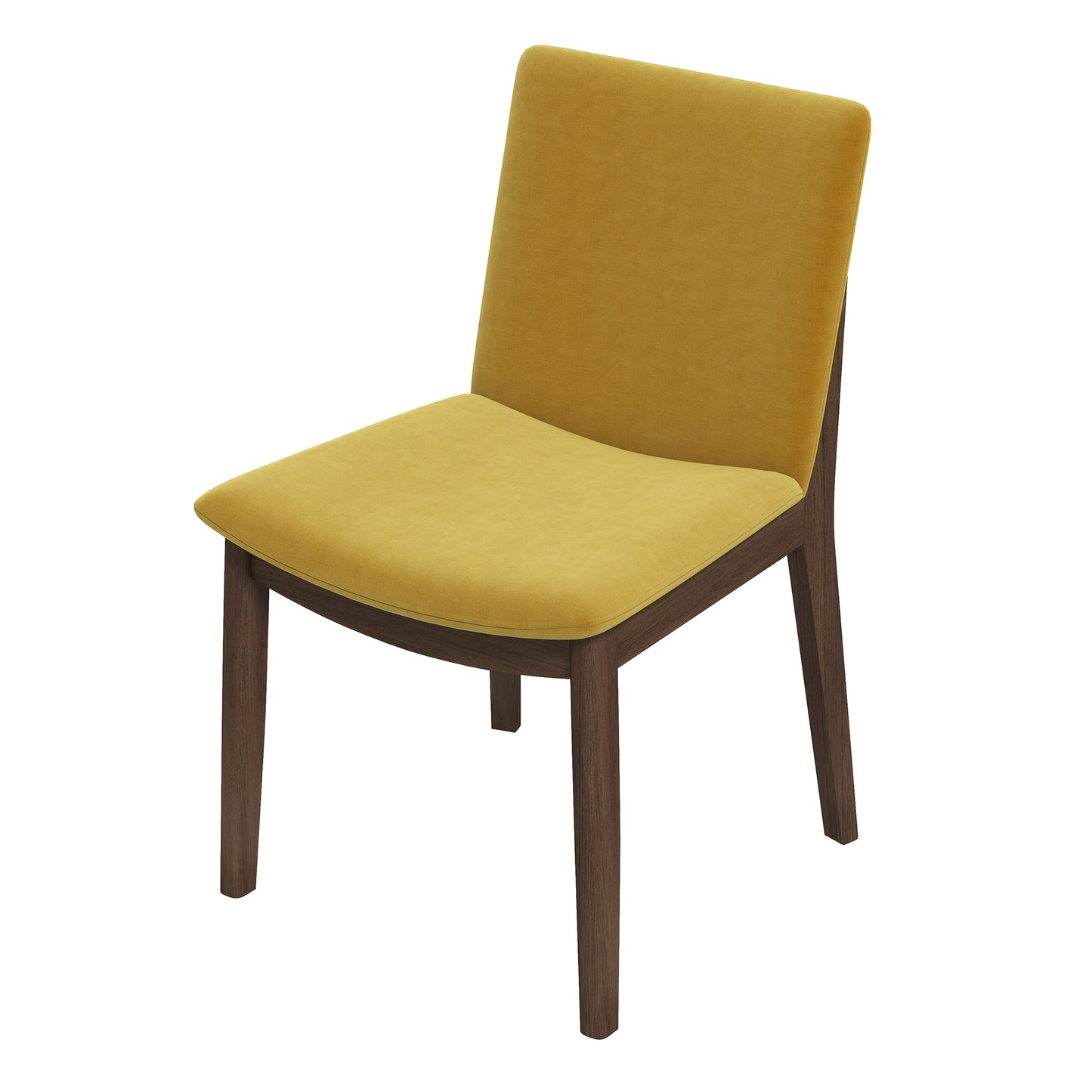 Laura  Gold Velvet Solid Wood Dining Chair (Set Of 2)