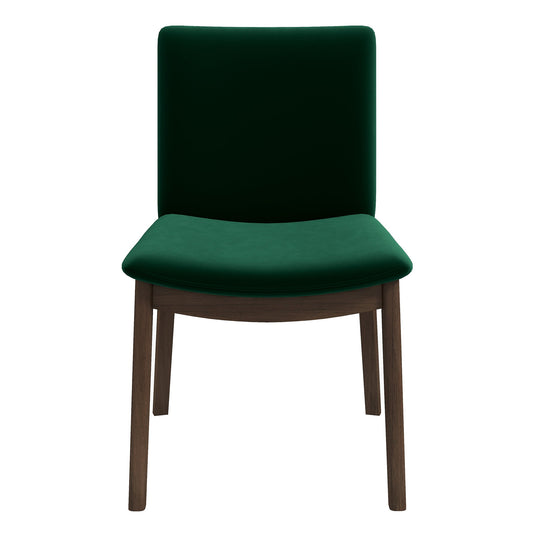 Laura  Green Velvet Solid Wood Dining Chair (Set Of 2)