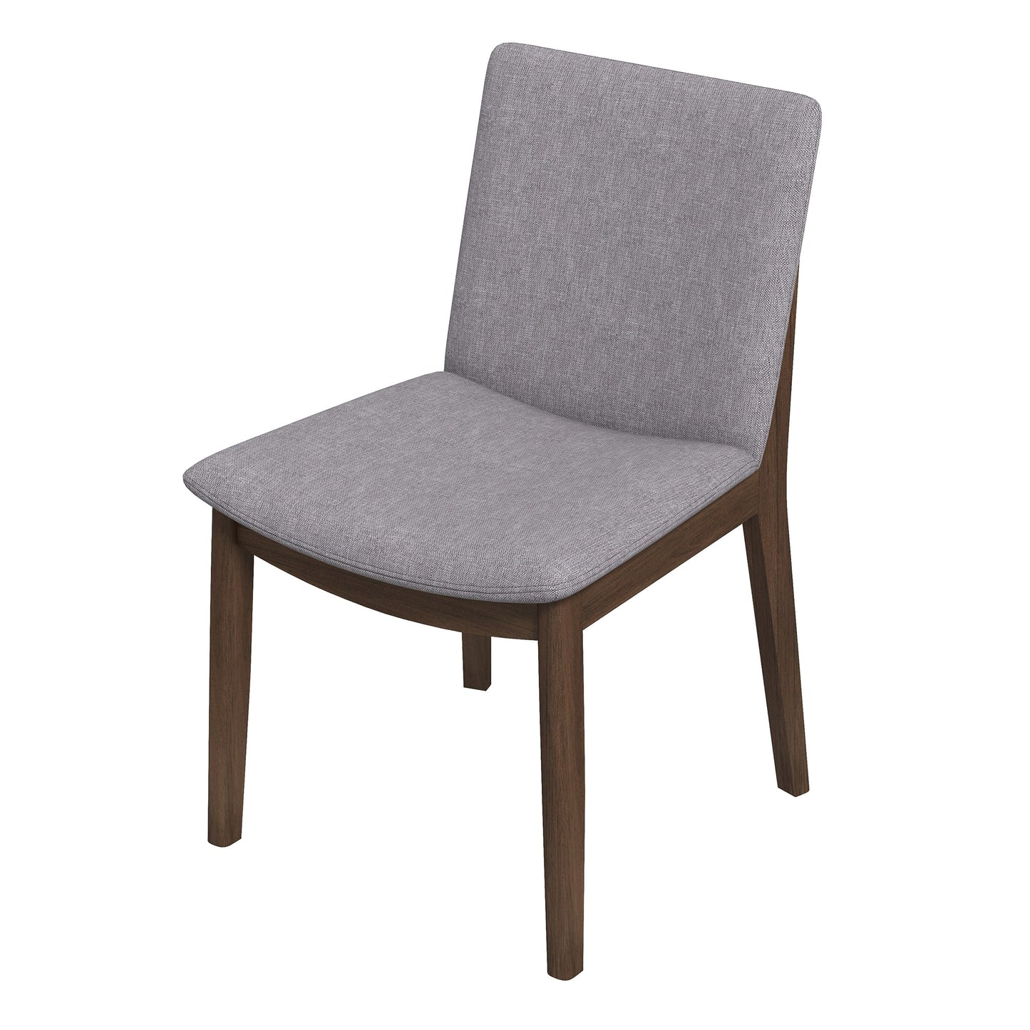 Laura  Light Grey Linen Solid Wood Dining Chair (Set Of 2)