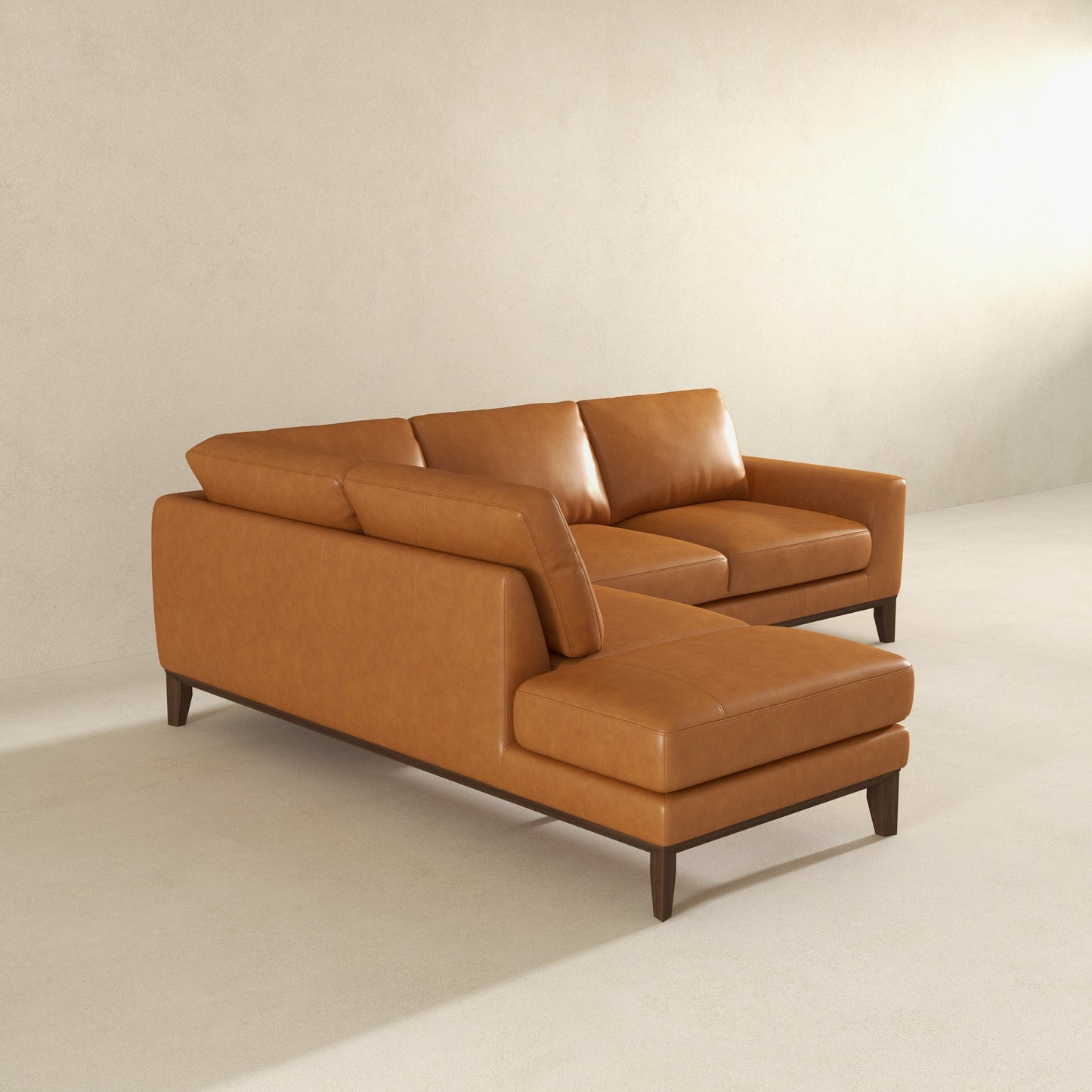 London  Leather Sectional Sofa Left Facing