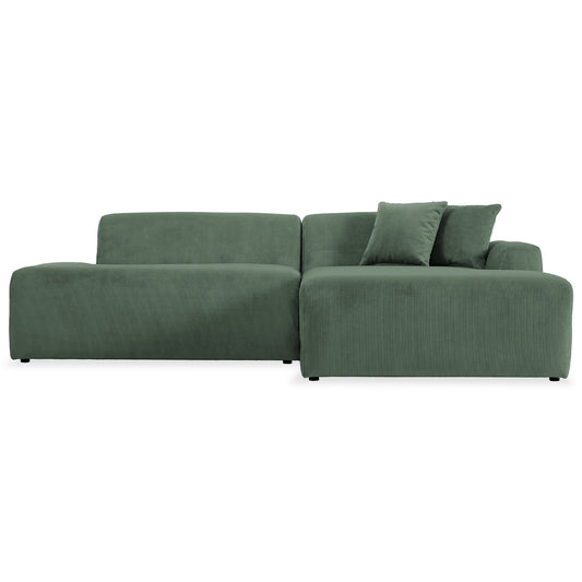 Mar Sectional Green Velvet Sofa (Right Facing)