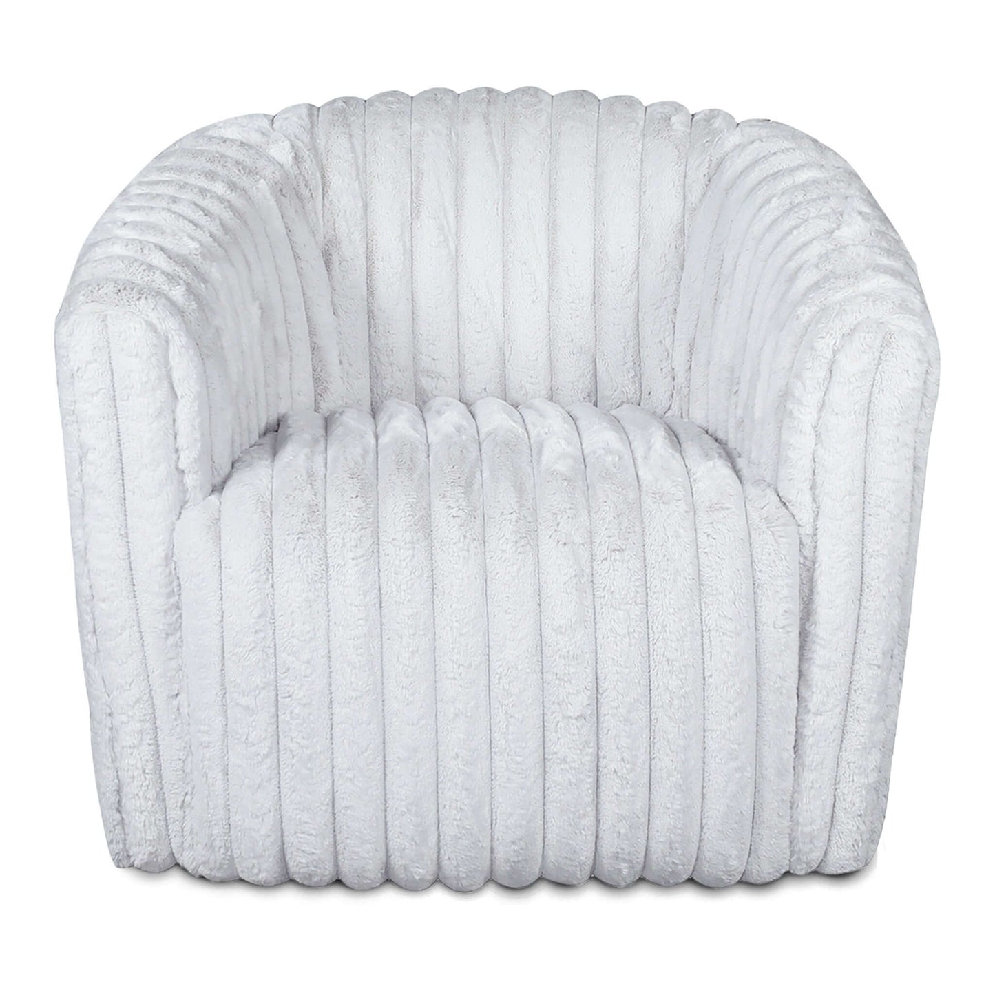 Mira White Velvet Swivel Chair