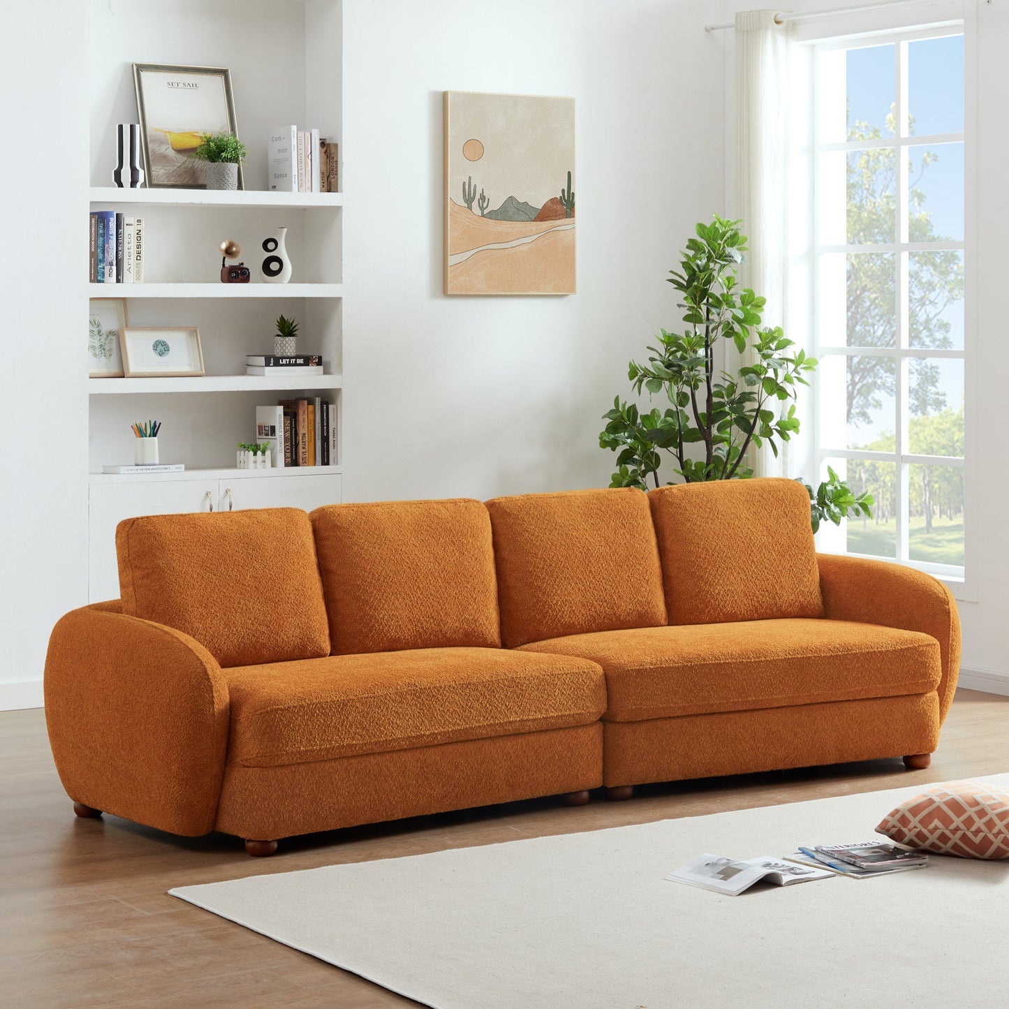 Paton  114.5'' Boucle Fabric Sofa