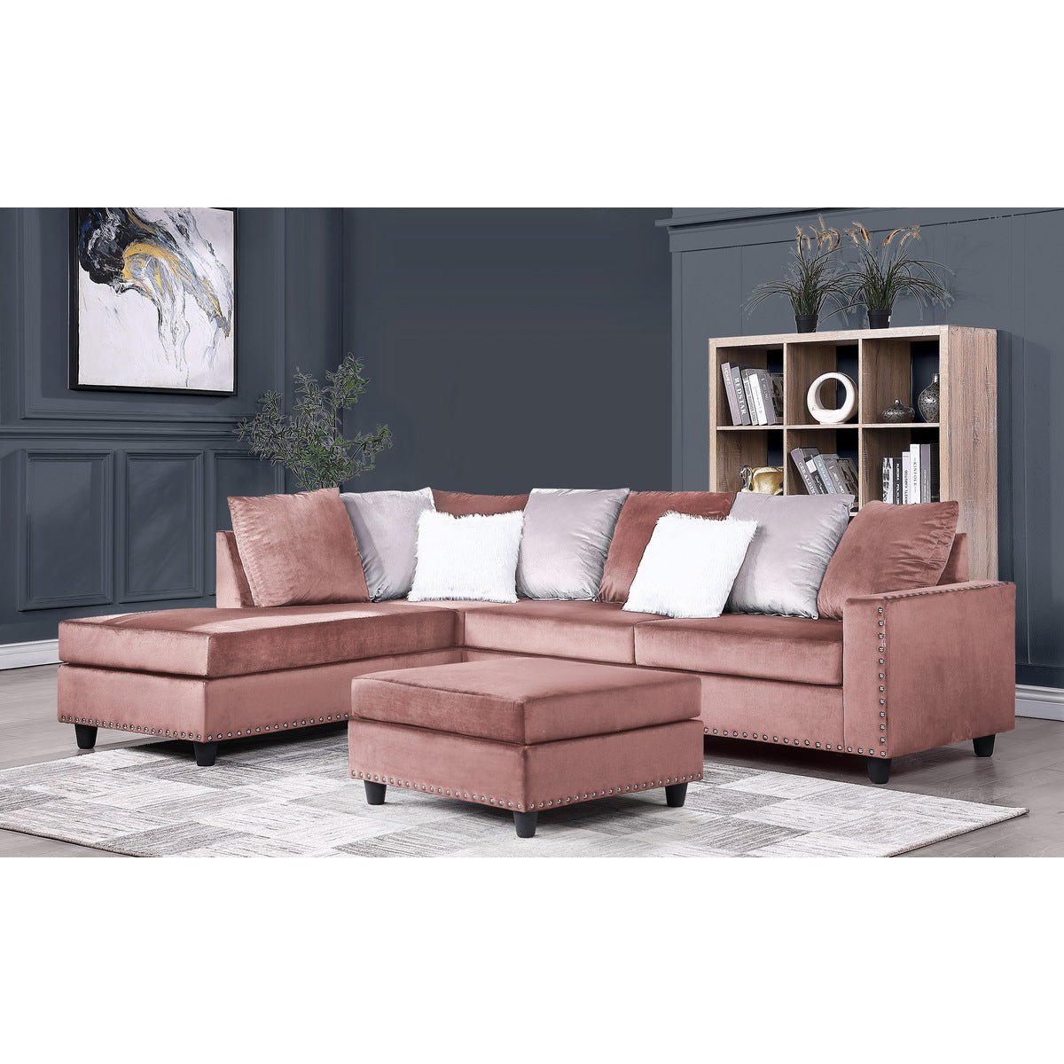 Madonis 3187 Reversible Velvet Sectional