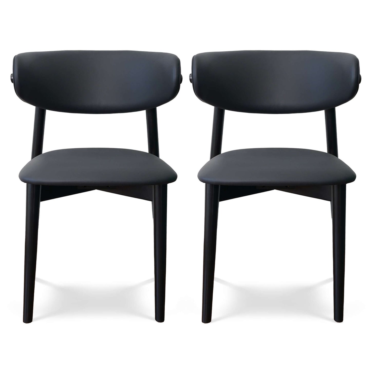 Korbin Black Vegan Leather Dining Chair (Set Of 2)