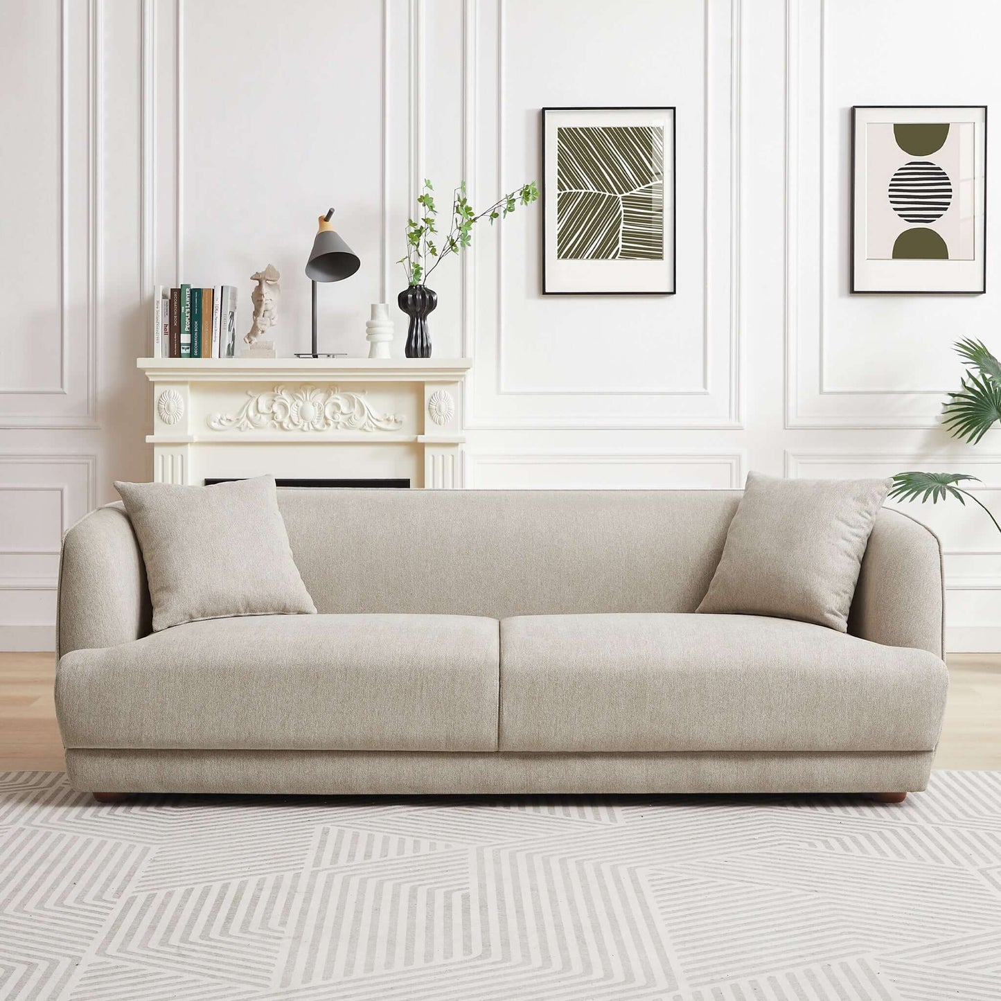 Larisa Mid Century Modern Linen Sofa