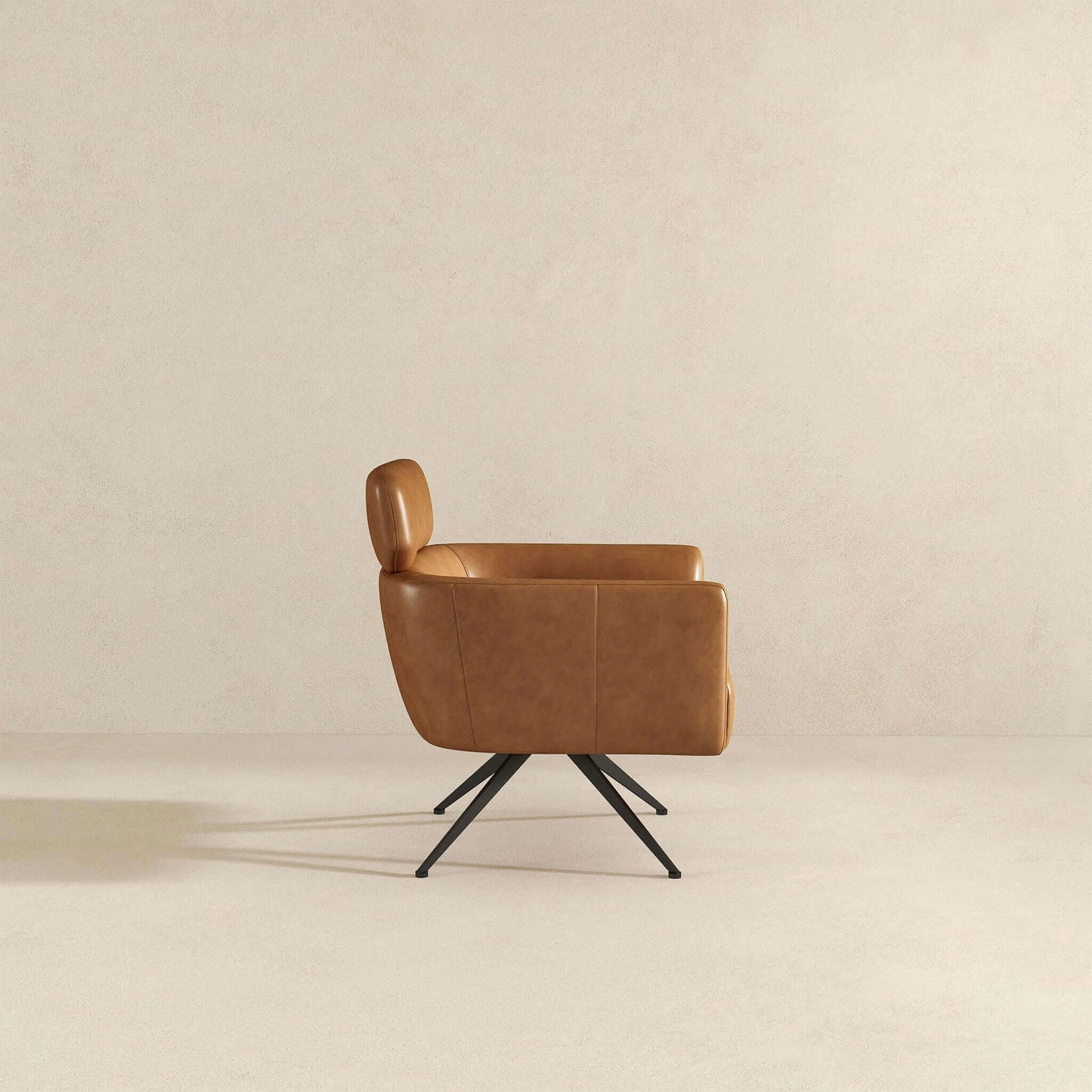 Camila  Tan Leather Lounge Chair