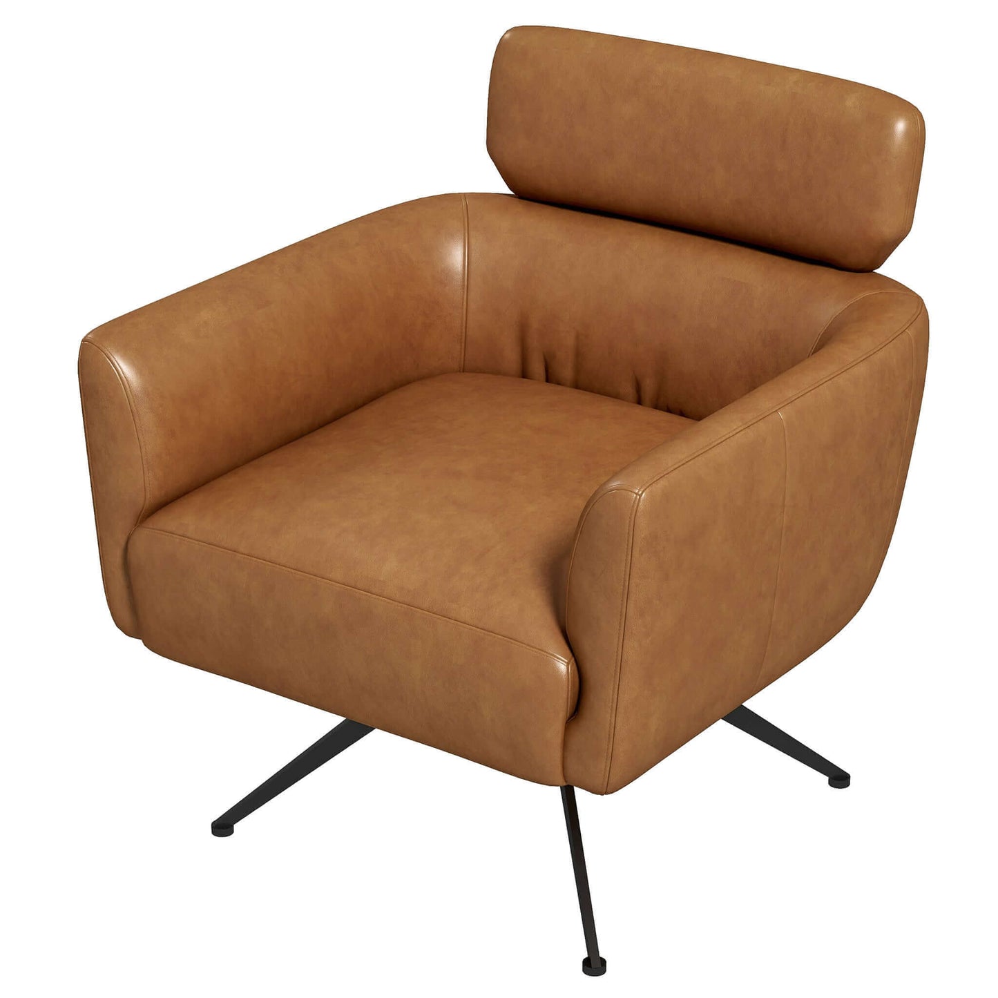 Camila  Tan Leather Lounge Chair