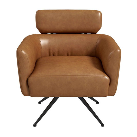 Camila  Tan Leather Lounge Chair