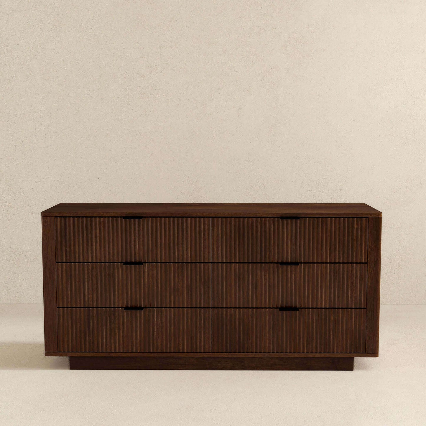 Lola Mid Century Modern Walnut Dresser With 6 Drawers