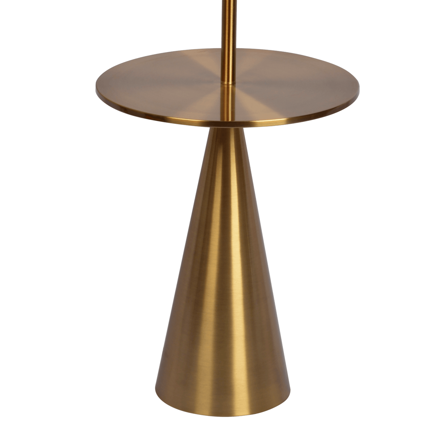 Celestial Modern Floor Lamp with Brass Accent Table with Large White Shade - West Lamp