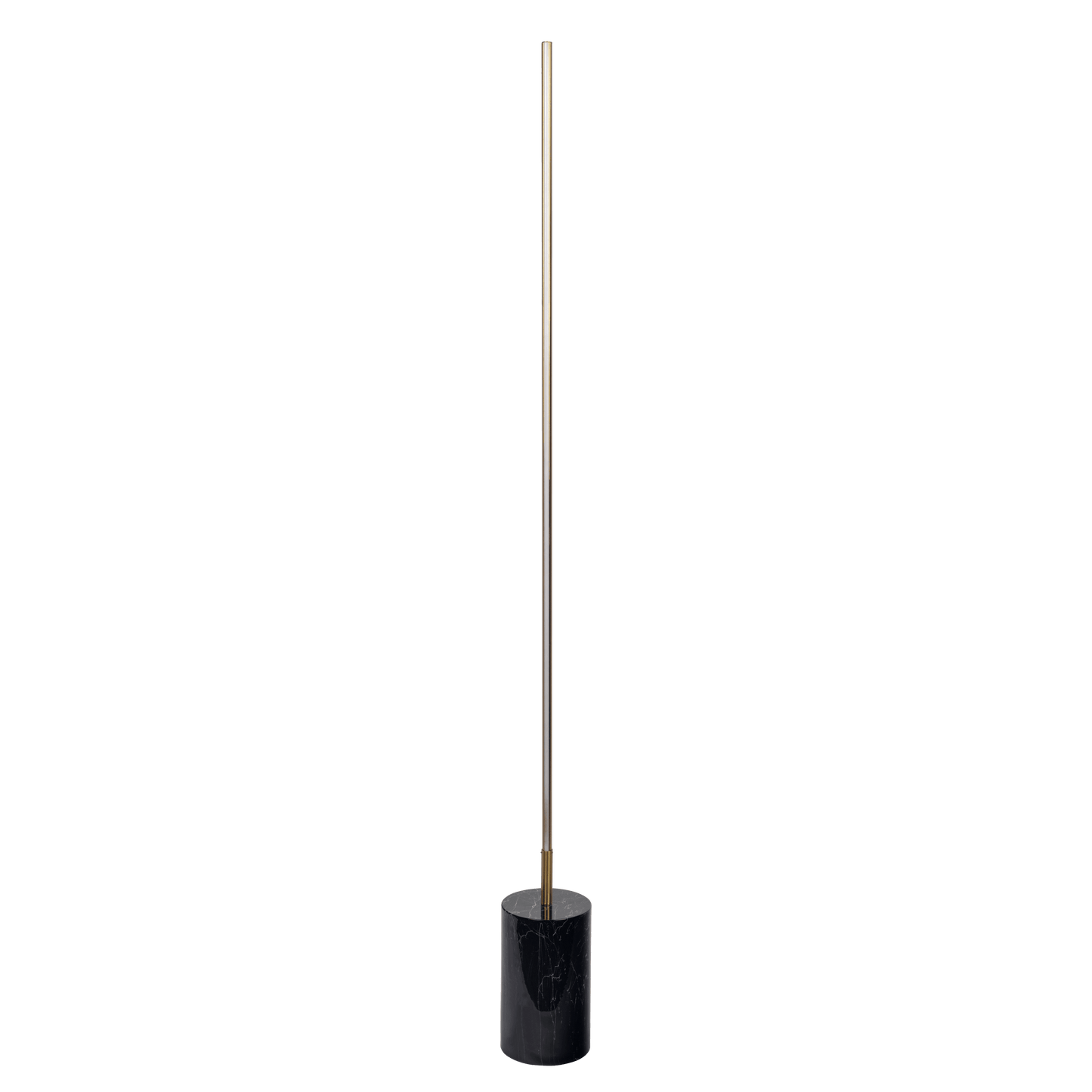 Prism Brassed Gold LED Floor Lamp with On/Off Switch Faux Marble Base - West Lamp