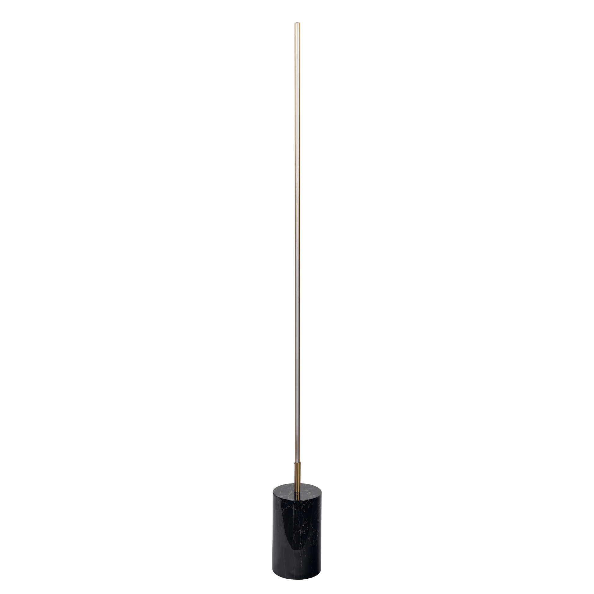 Prism Brassed Gold LED Floor Lamp with On/Off Switch Faux Marble Base - West Lamp