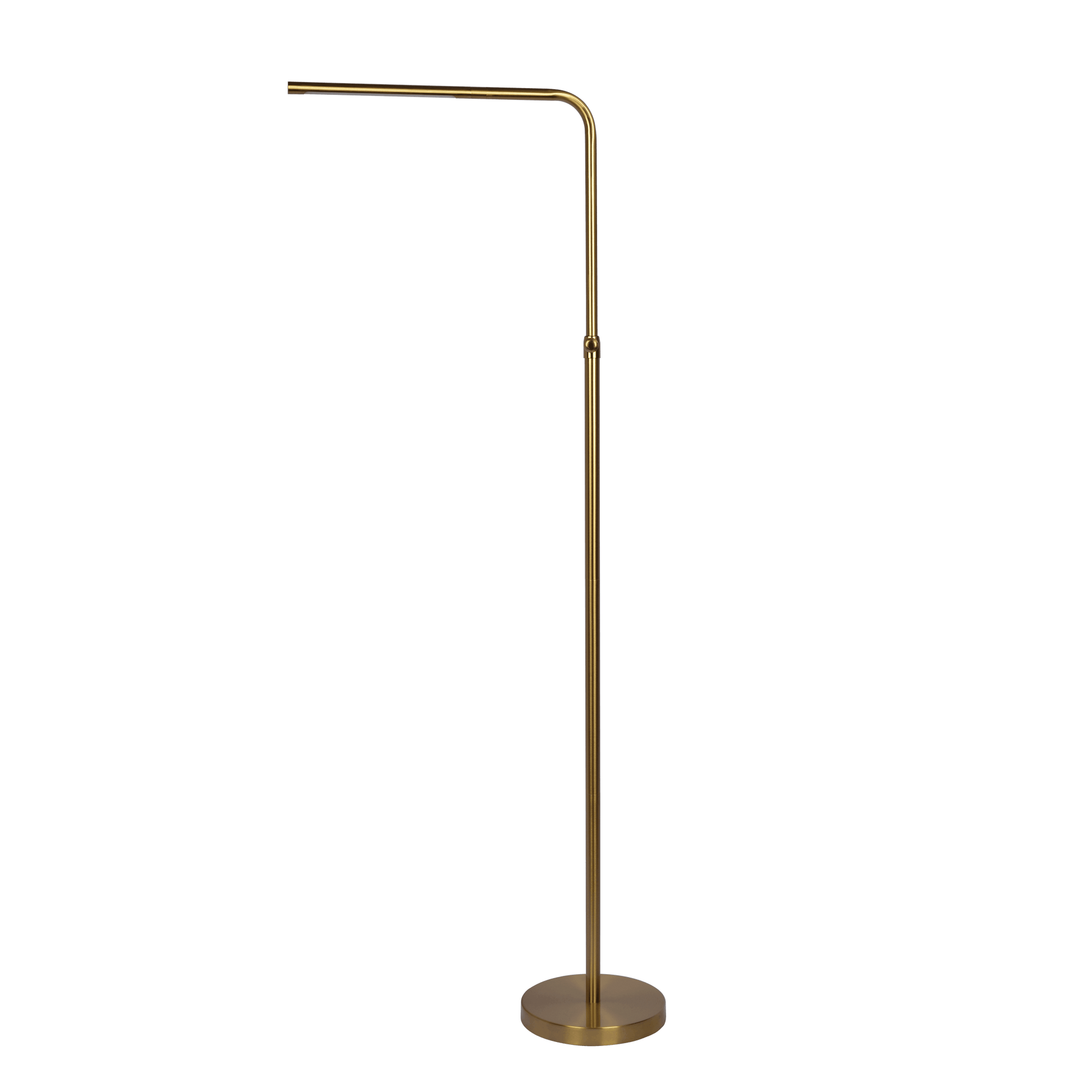 Verve Brassed Gold Floor Lamp with On/Off Switch Adjustable Led Round Base - West Lamp