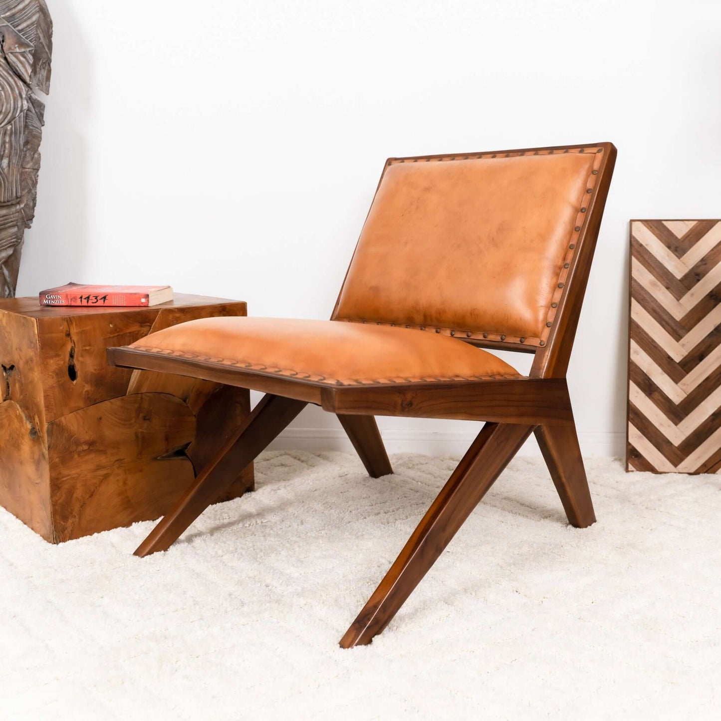 Colin Tan Leather Lounge Chair